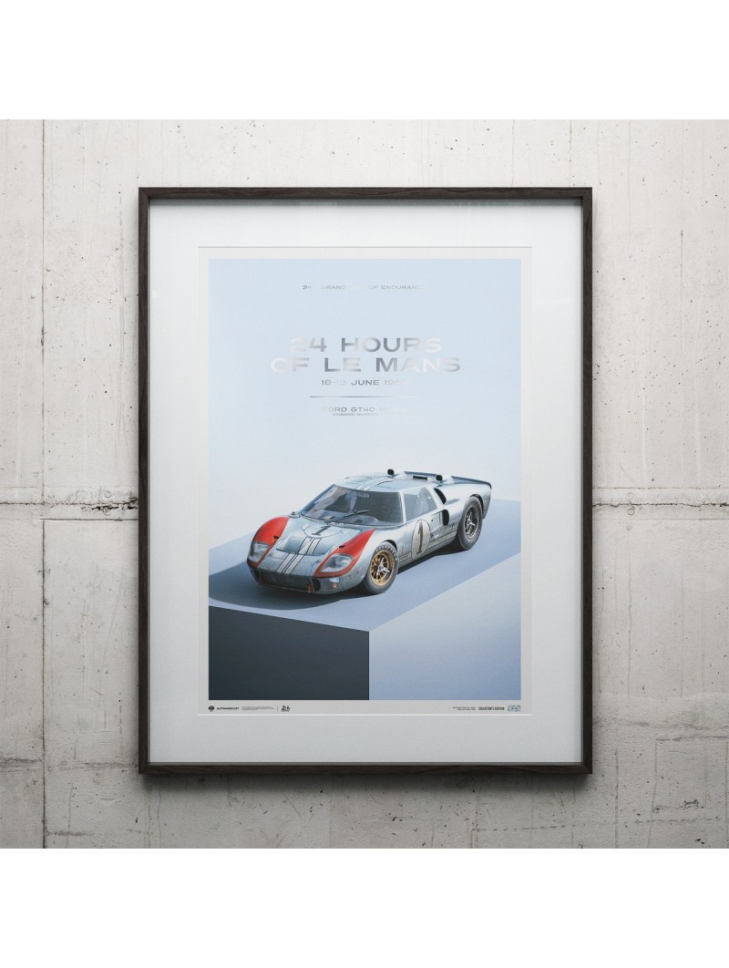 Ford GT40 P/1015 - 24H Le Mans 1966 - Poster collector