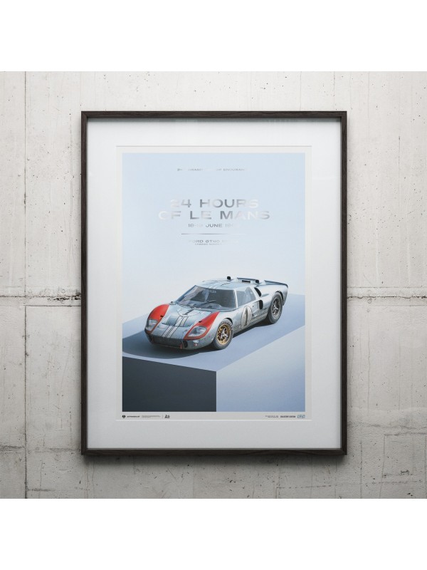 Ford GT40 P/1015 - 24H Le Mans 1966 - Poster collector Ford GT40 P/1015 - 24H Le Mans 1966 - Poster collector