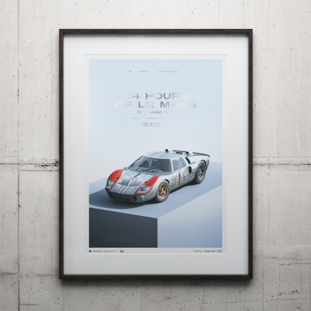 Ford GT40 P/1015 - 24H Le Mans 1966 - Poster collector