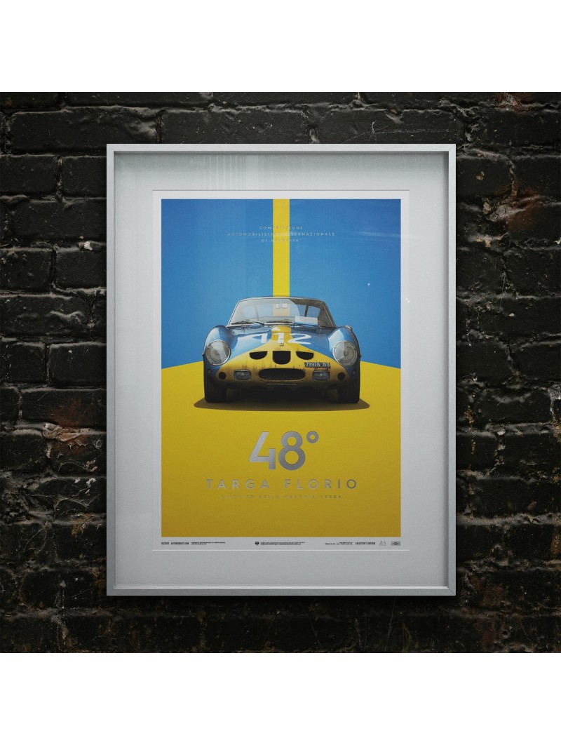 Ferrari 250 GTO Blue - Targa Florio 1964 - Poster collector