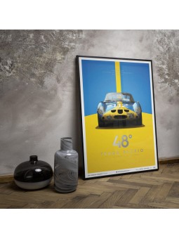 Ferrari 250 GTO Blue - Targa Florio 1964 - Poster collector